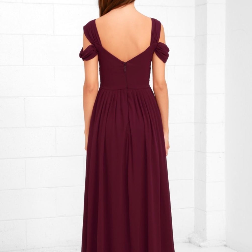 Lulu’s Make Me Move Burgundy Bridesmaid dress - Picture 4 of 8